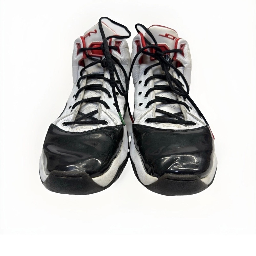 Jordan Aura 1 Mens 13 Patent Leather Basketball Shoes White Black Red CW7008-100